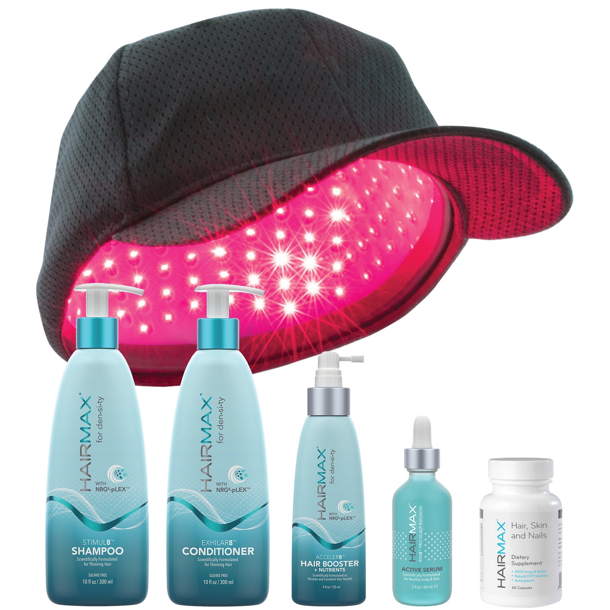 HAIRMAX LASER 272 POWERFLEX CAP & FREE Density Hair Care System (4-Piece) & Dietary Supplements